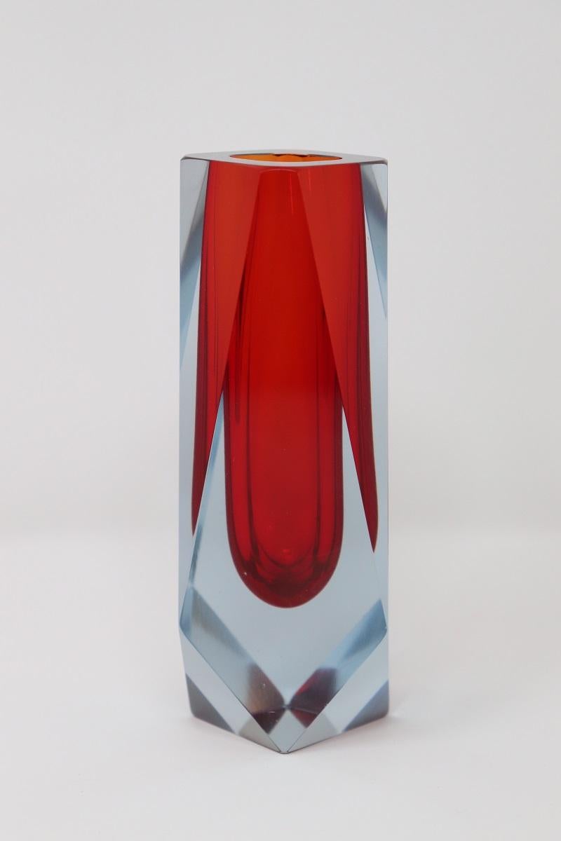 Vase italien en verre d'art rouge, Flavio Poli pour A. Mandruzzato, années 1960 Excellent état - En vente à Casale Monferrato, IT