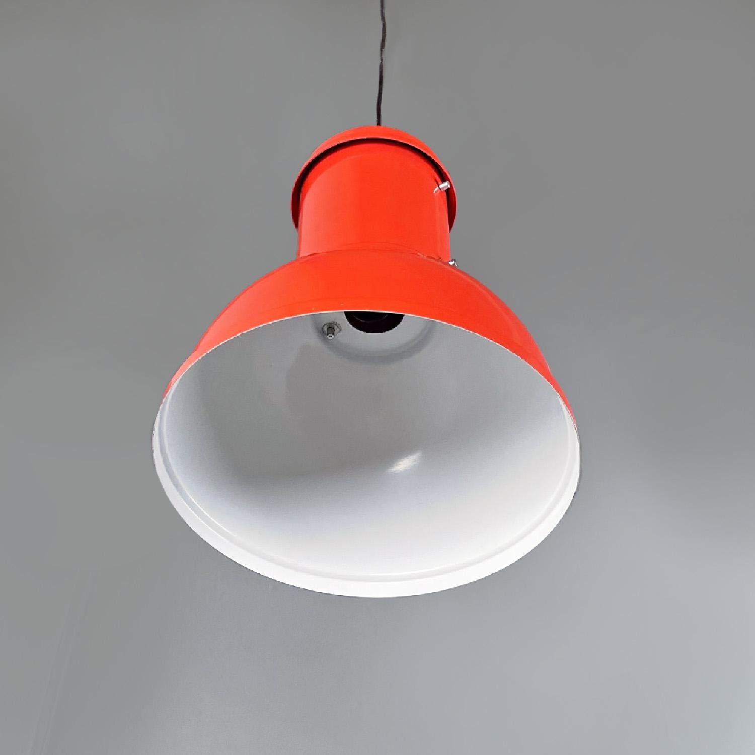 Italian red chandelier Lampara by Roberto Menghi for Fontana Arte, 1960s In Good Condition For Sale In MIlano, IT