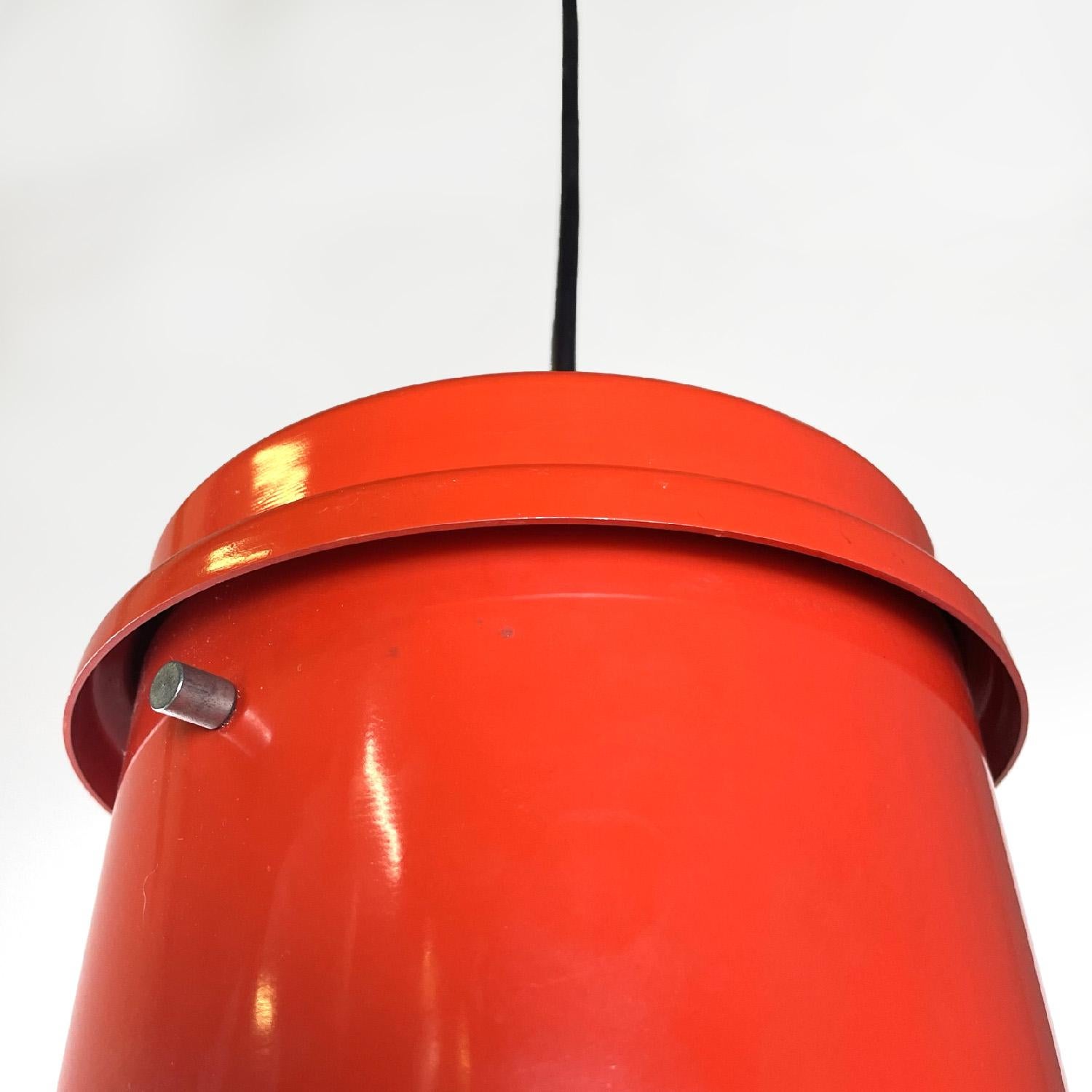 Italian red chandelier Lampara by Roberto Menghi for Fontana Arte, 1960s For Sale 2