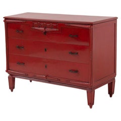 Antique Italian Red Chest of Drawers Attributed. a Piero Portalupi