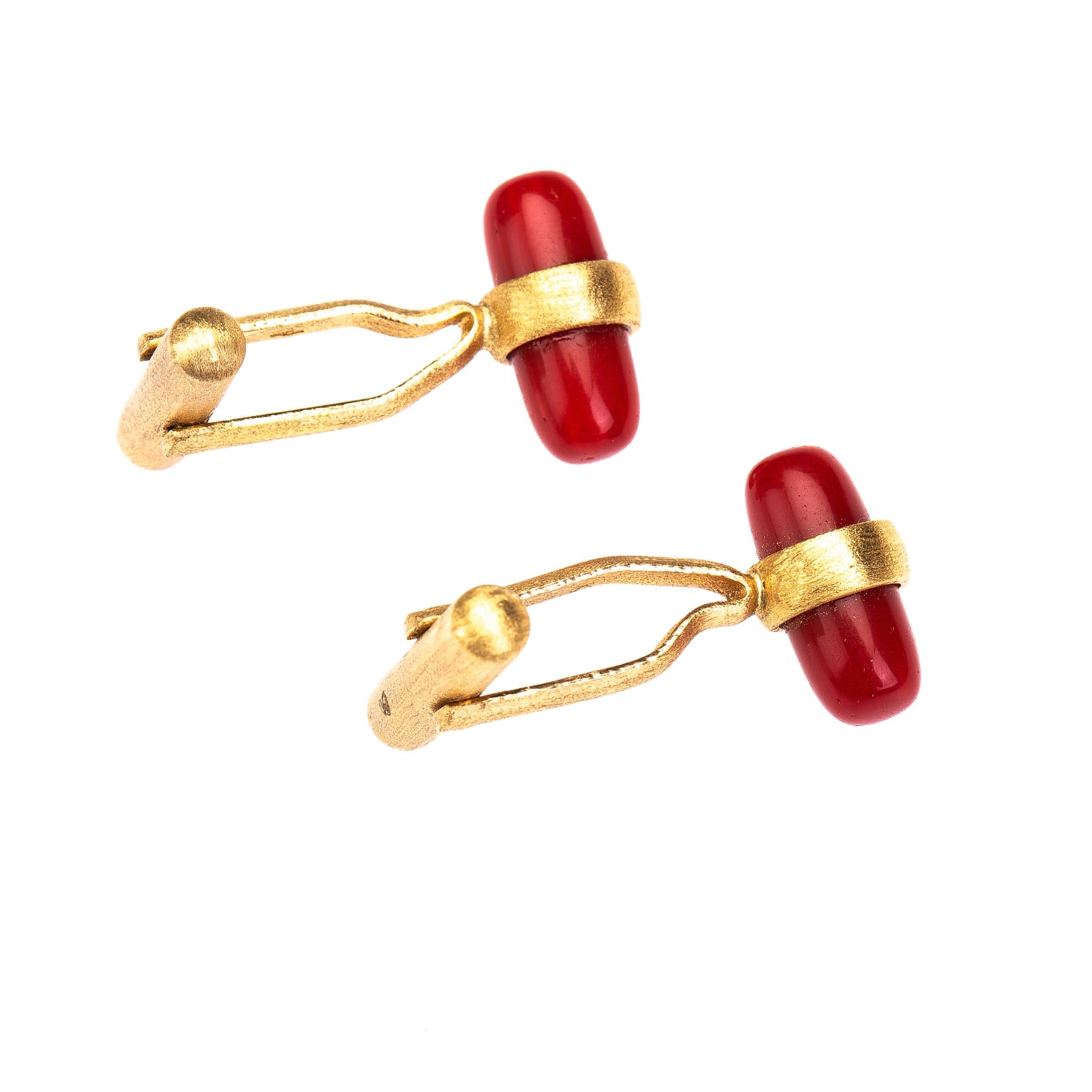 brushed gold cufflinks