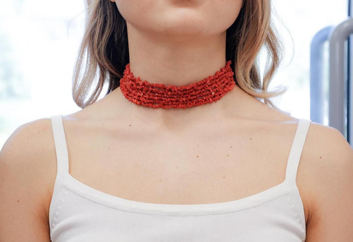 coral choker necklace