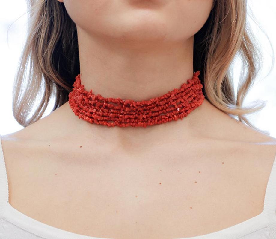 italian red coral necklace