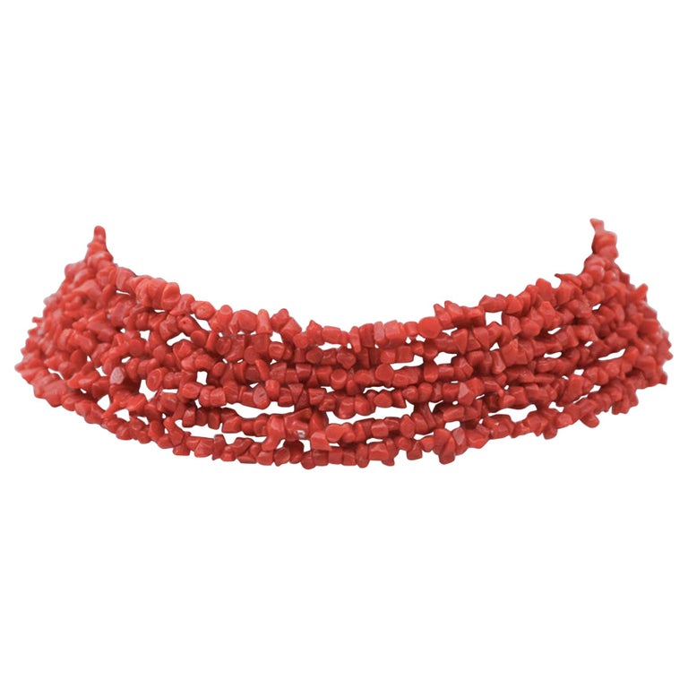 Bracelet en perles de corail rouge véritable et or 18ct