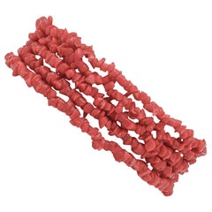 Italian Red Coral Rows, Retrò/Vintage Bracelet
