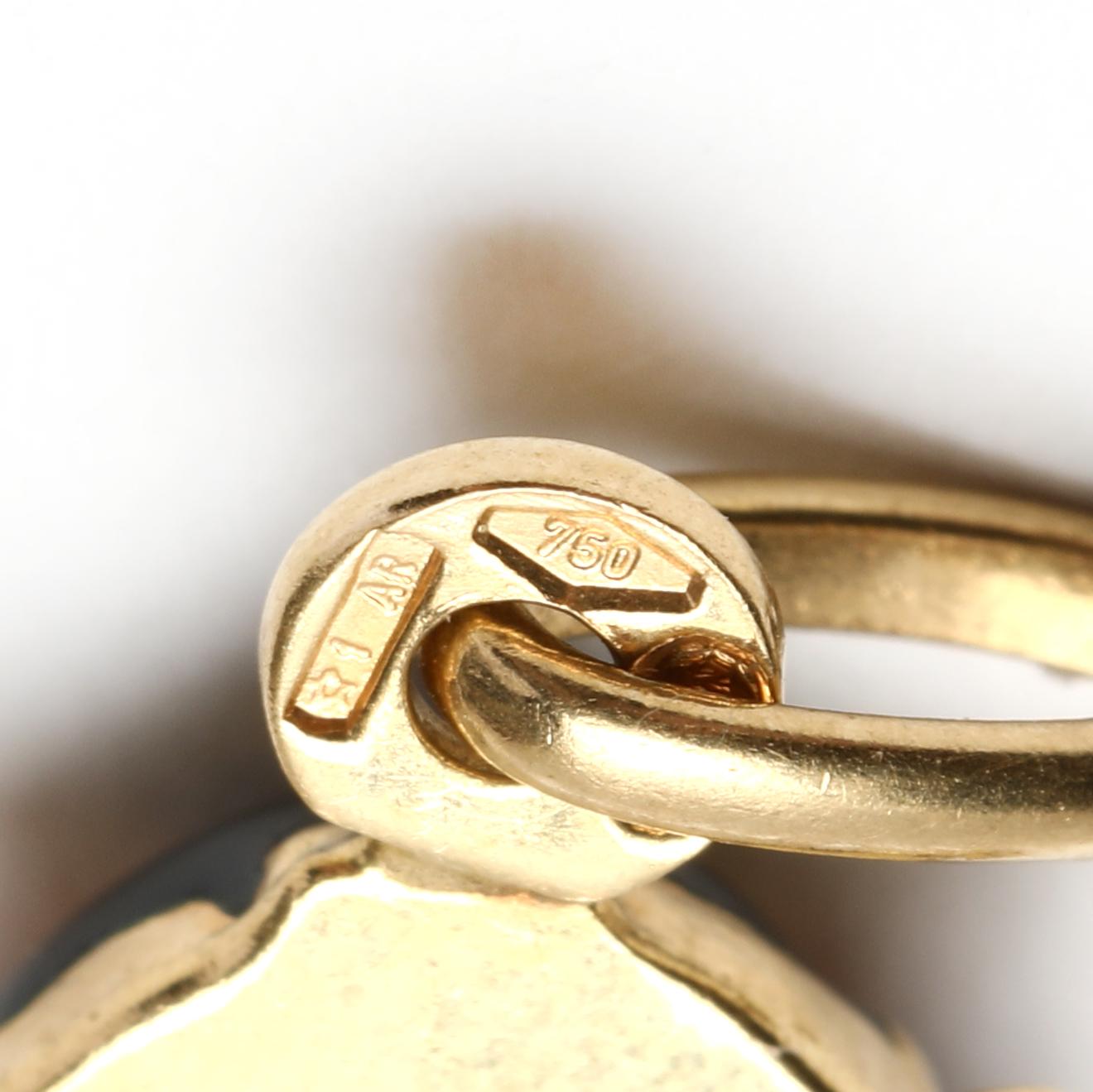 Italienischer roter Emaille-Damenkäfer-Anhänger, 18 Karat Gelbgold, Kleingold 1