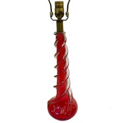Italian Red Glass Lamp