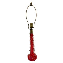 Italian Red Glass Lamp