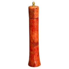 Italian Red Goatskin Parchment Pepper Mill by Aldo Tura