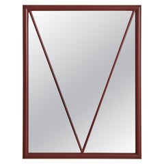 Italian Red Lacquered Wall Mirror, 1970s