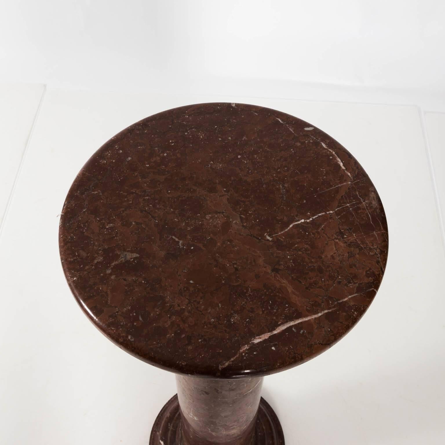  Italian Red Marble Pedestal For Sale 4