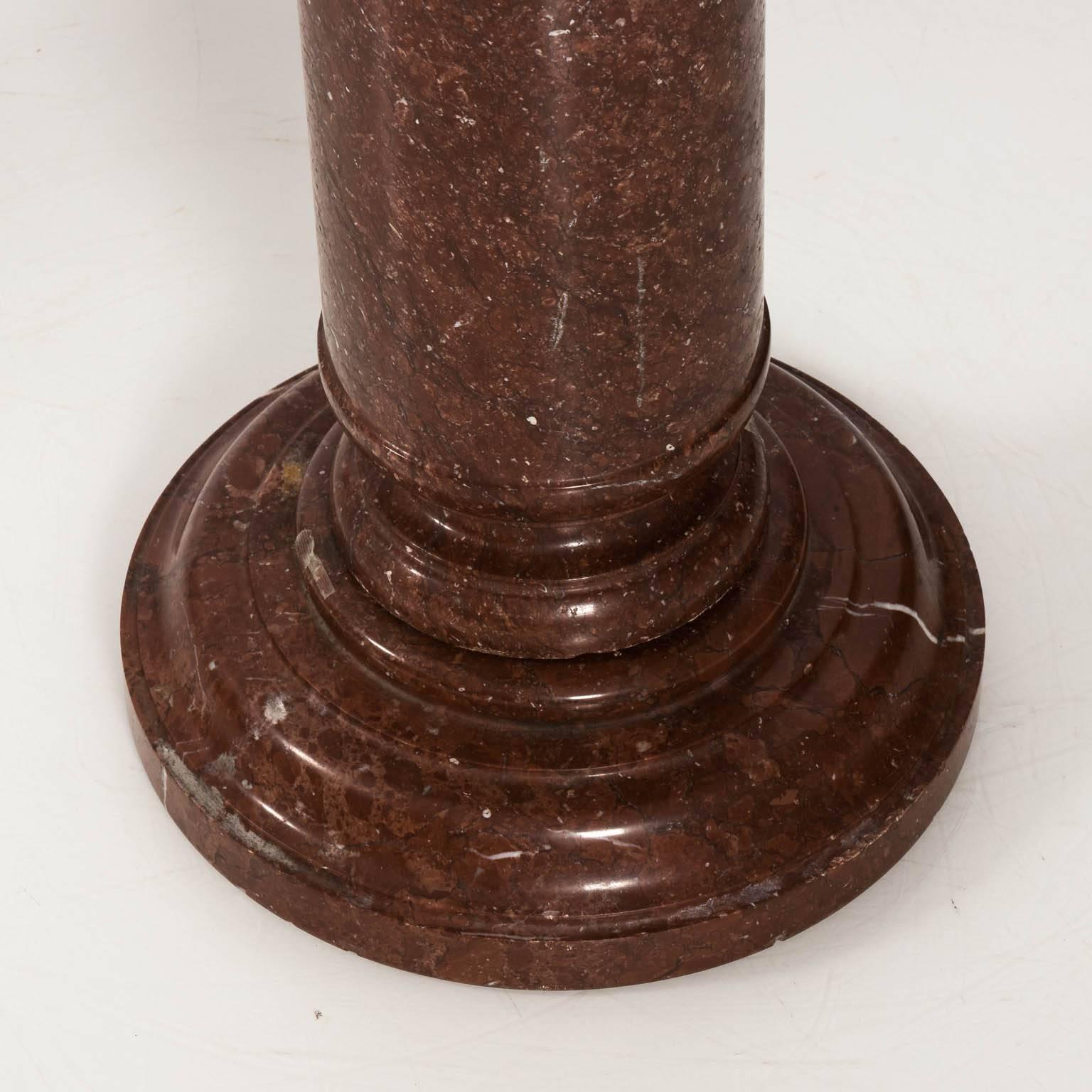  Italian Red Marble Pedestal For Sale 5