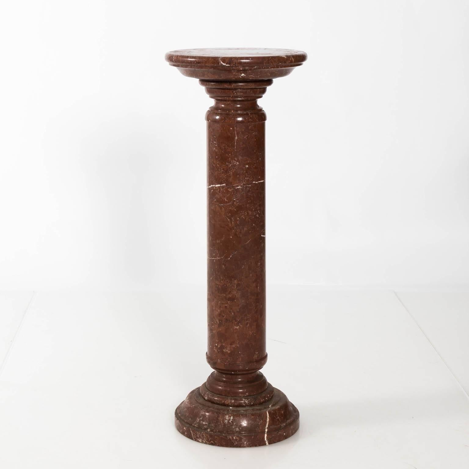  Italian Red Marble Pedestal For Sale 10