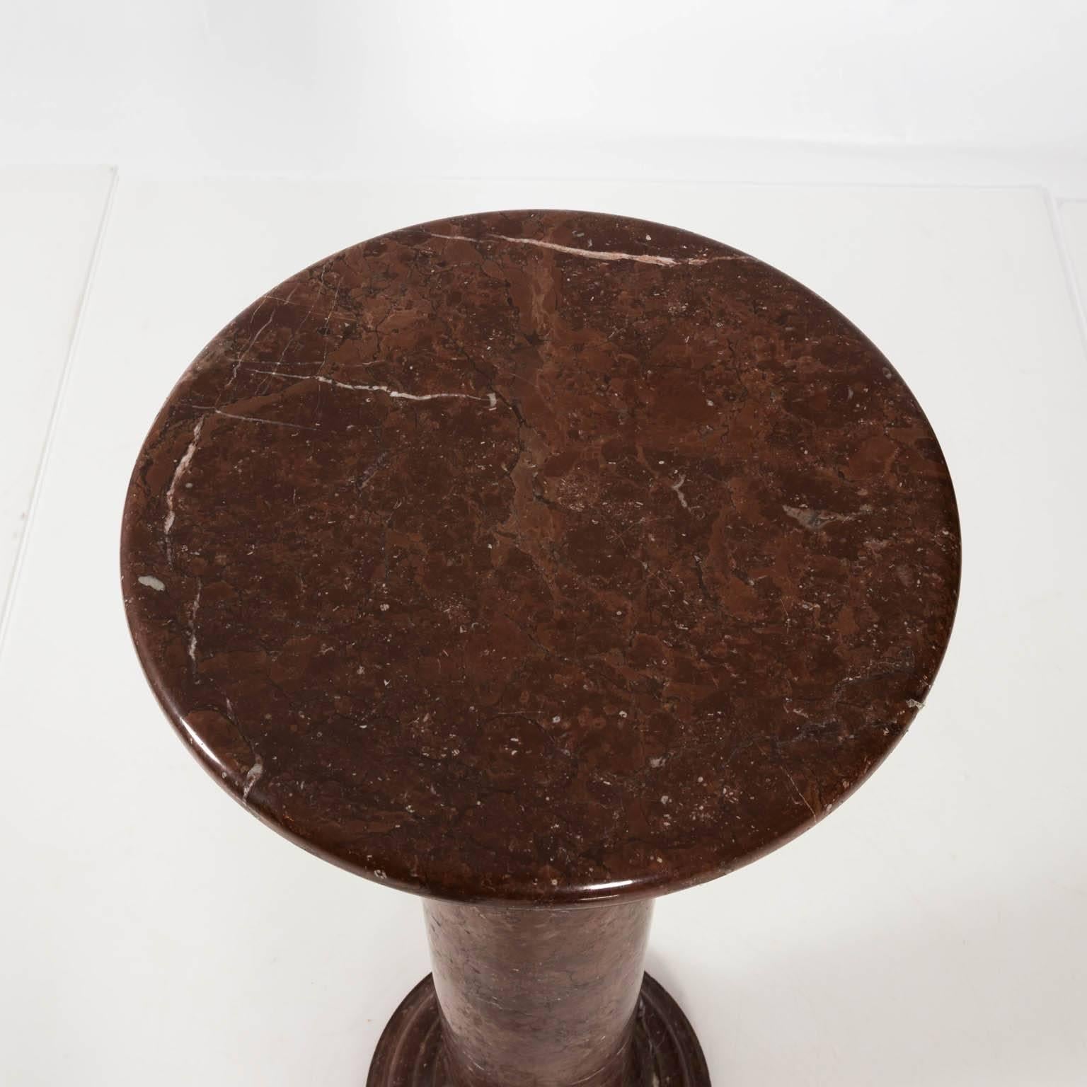 Neoclassical  Italian Red Marble Pedestal For Sale