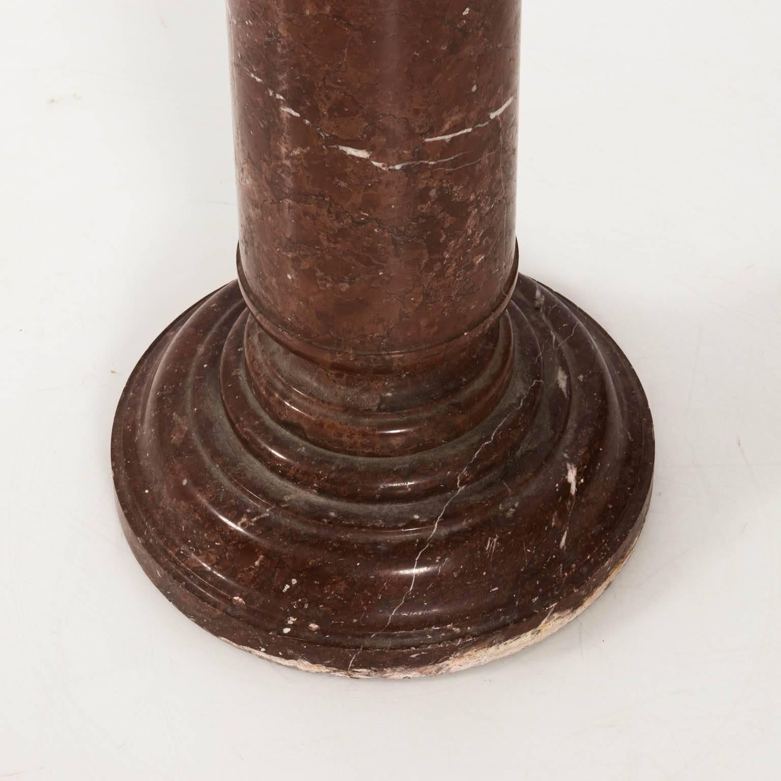 20th Century  Italian Red Marble Pedestal For Sale