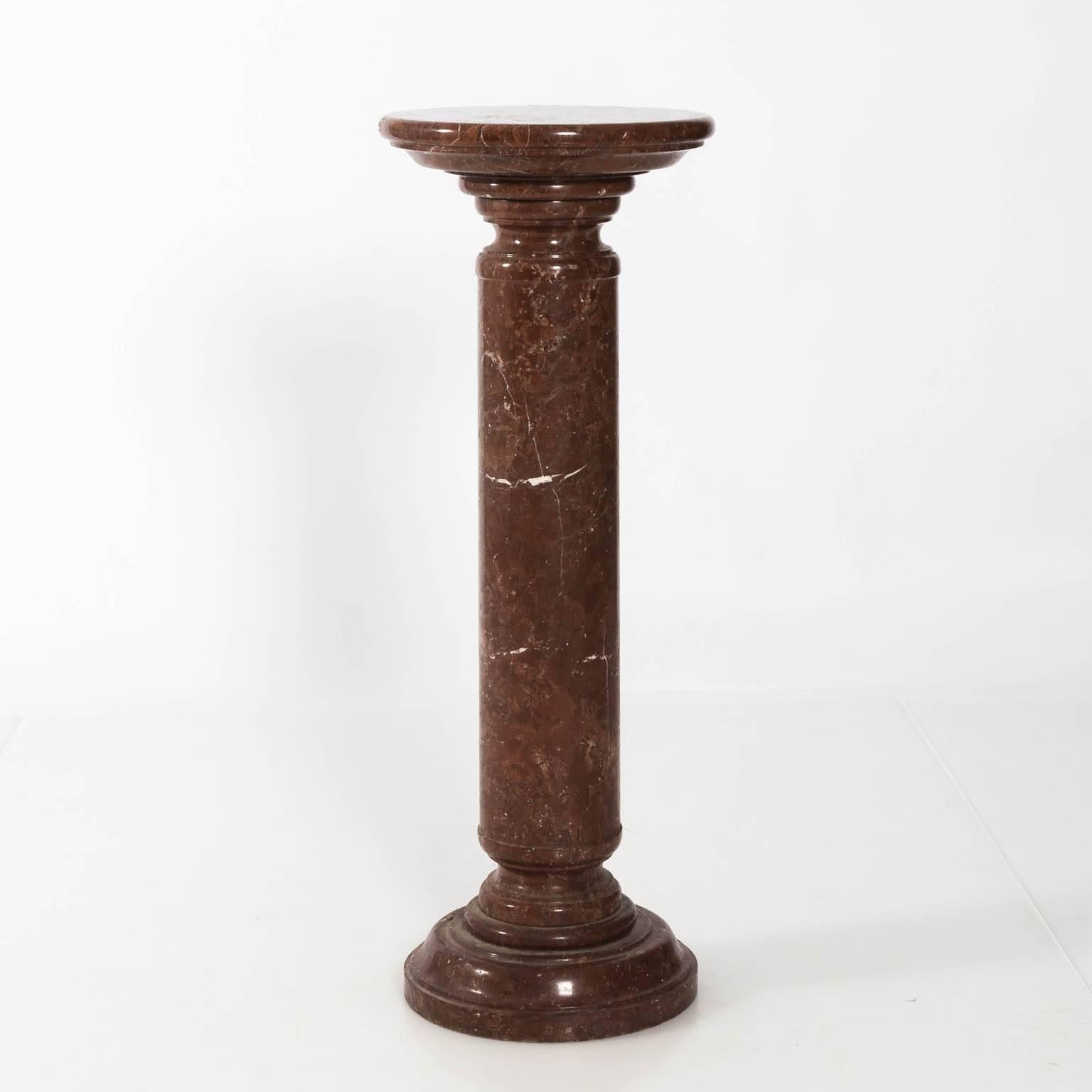  Italian Red Marble Pedestal For Sale 2