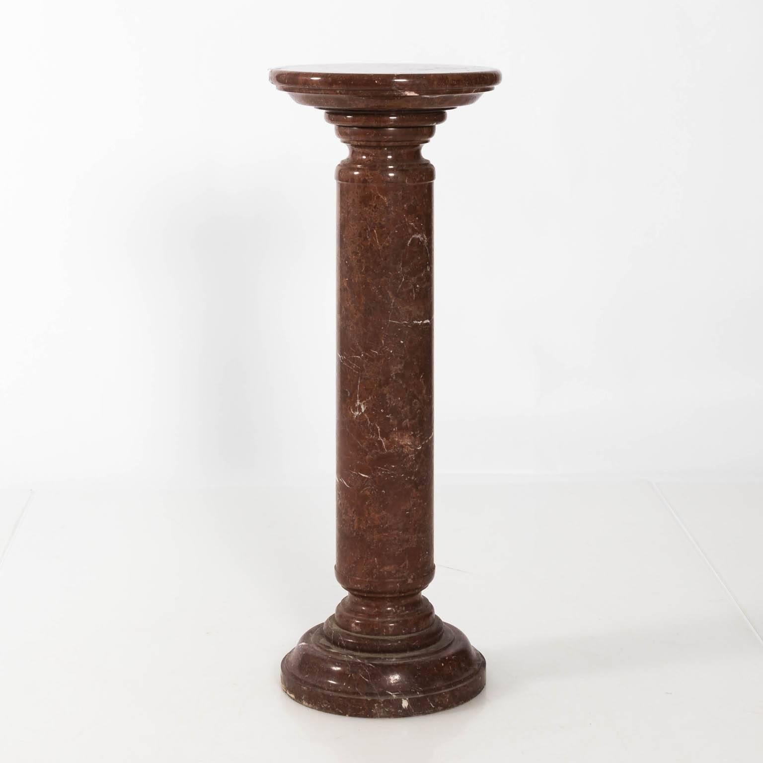  Italian Red Marble Pedestal For Sale 3