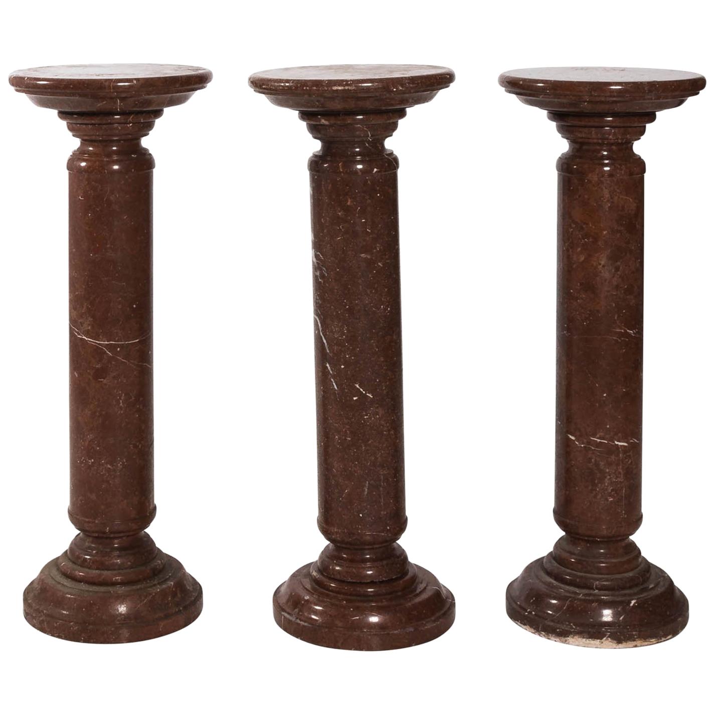  Italian Red Marble Pedestal For Sale