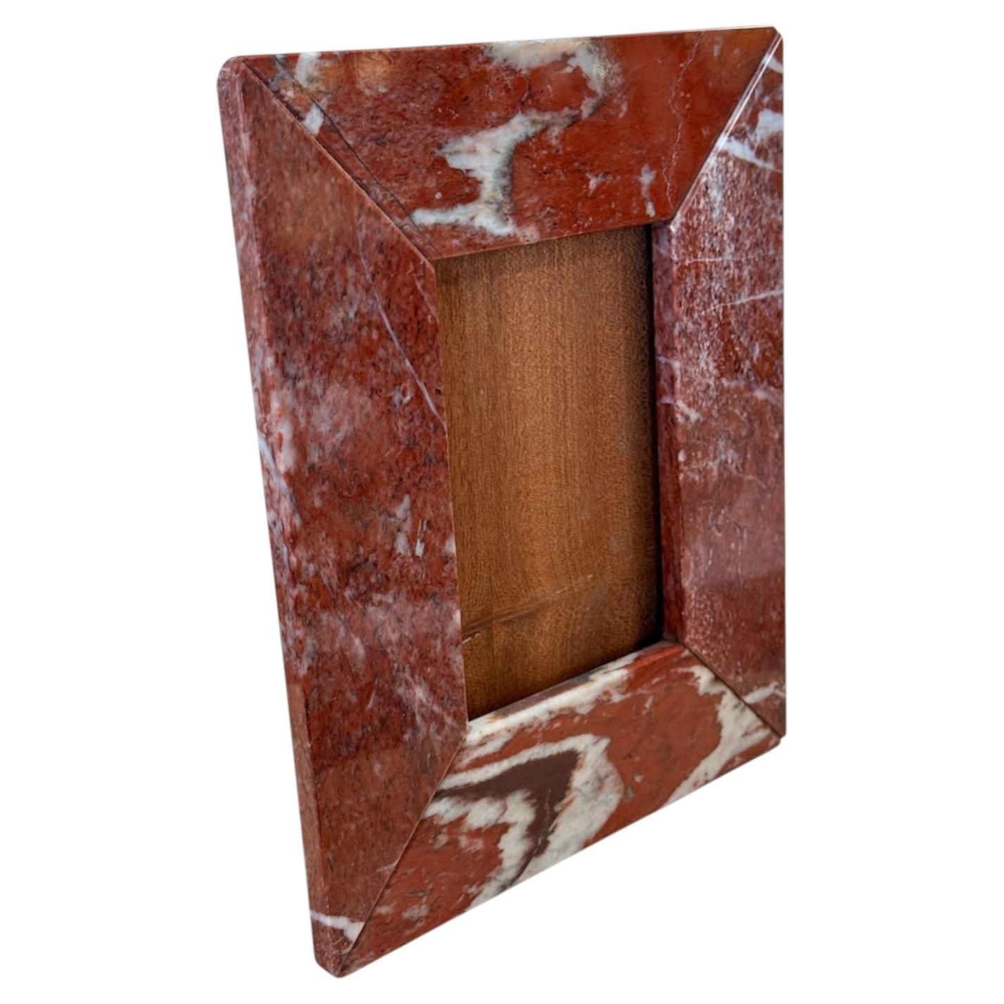 Italian Red Marble Picture Frame, 1970s