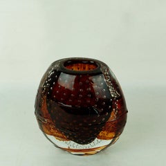 Bollicine-Vase aus rotem Murano-Glas von Valter Rossi für VRM
