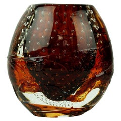 Italian Red Murano Glass Bollicine Vase by Valter Rossi for VRM