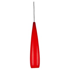 Italian Red Opal Glass Tube Pendant Lamp by Pianon for Vistosi, 1960s