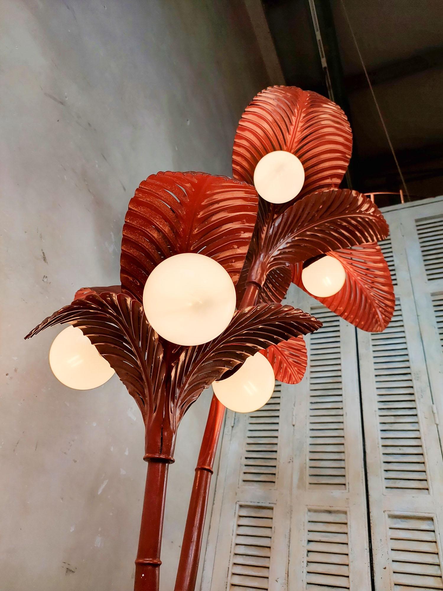 Italian Red Palm Floor Lamp, Terzani '70 1