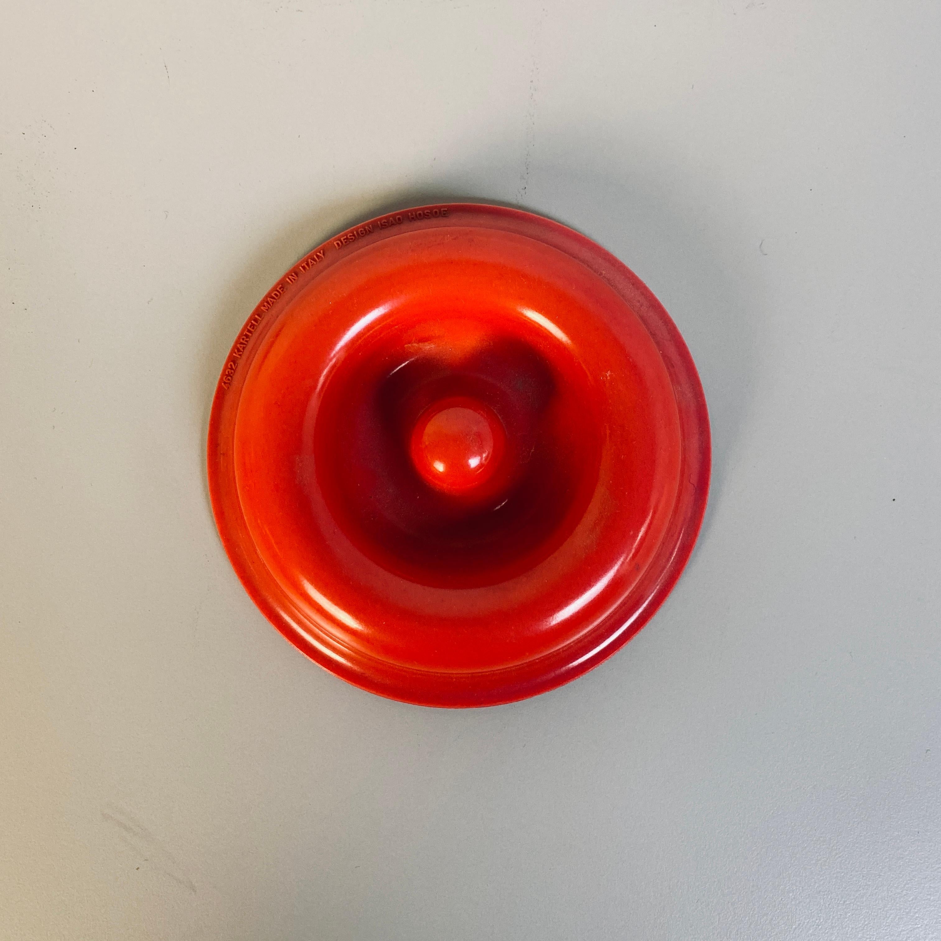 Italian Red Plastic Ashtray Mod 4632 \ 4636 by Isao Hosoe for Kartell, 1971 2