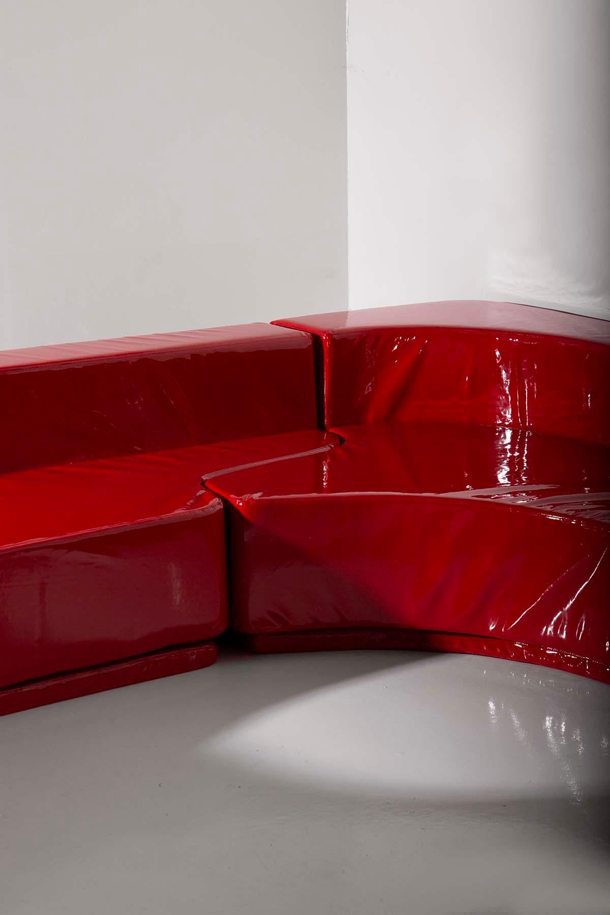 Mid-20th Century Italian Red Sofa 
