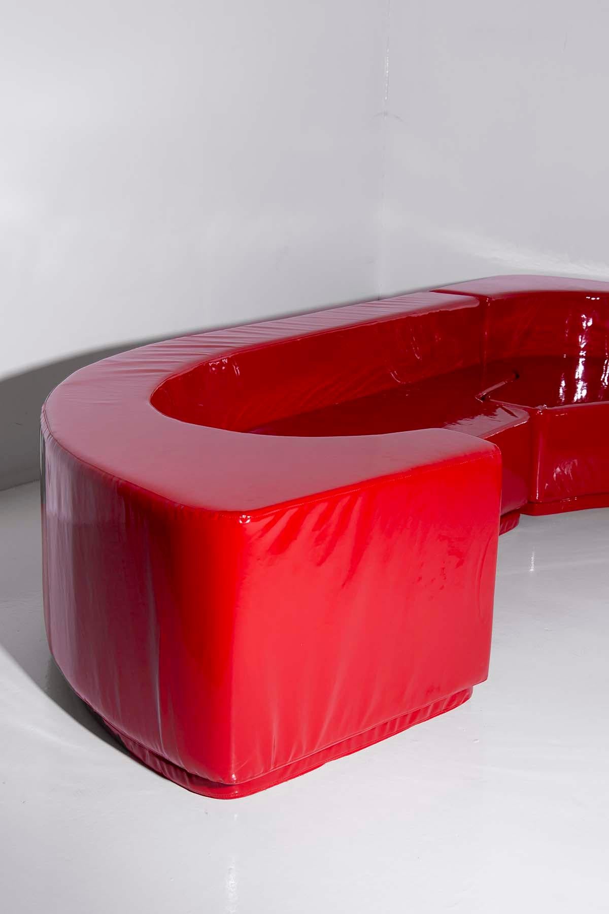 Latex Italian Red Sofa 
