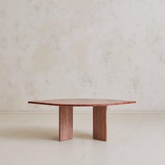 Italian Red Travertine Coffee Table, 1970s