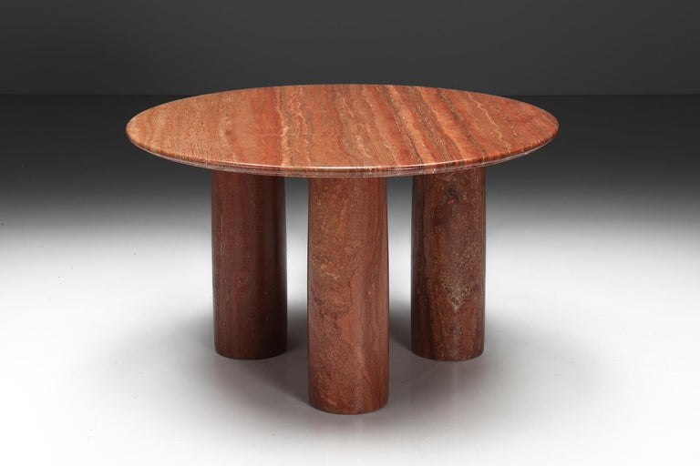 Italian Red Travertine Dining Table 'Il Colonnato' by Mario Bellini for ...