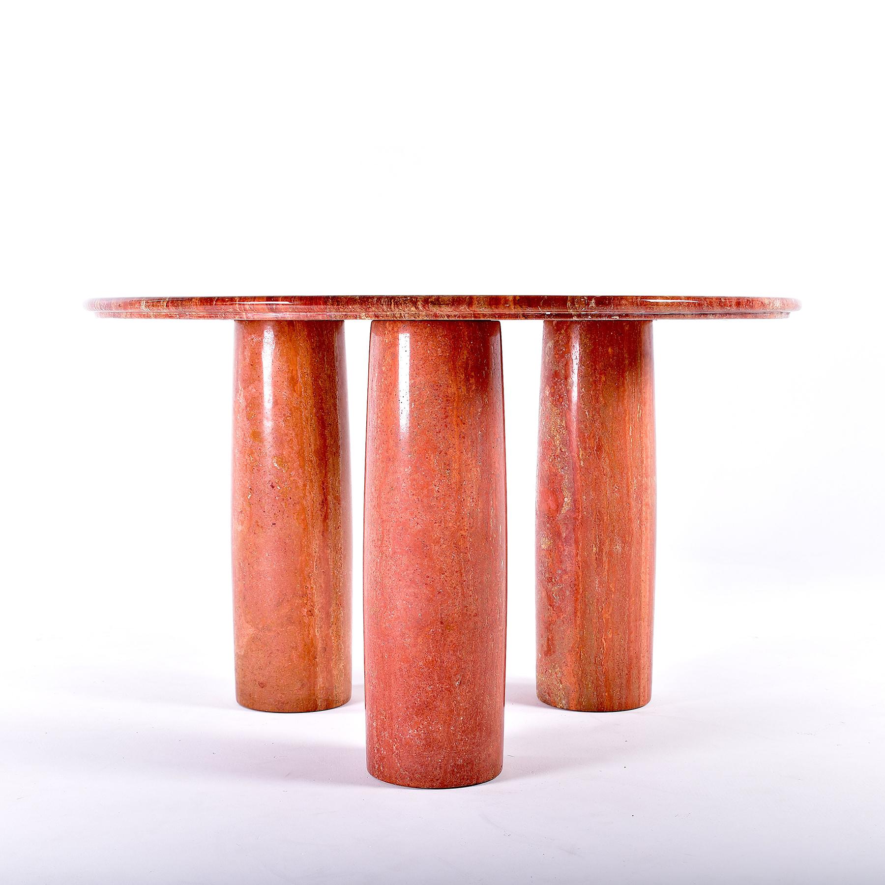 red travertine table