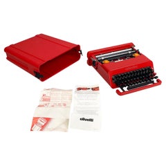 Italian red typewriter Valentine by Ettore Sottsass Perry King Olivetti, 1970s
