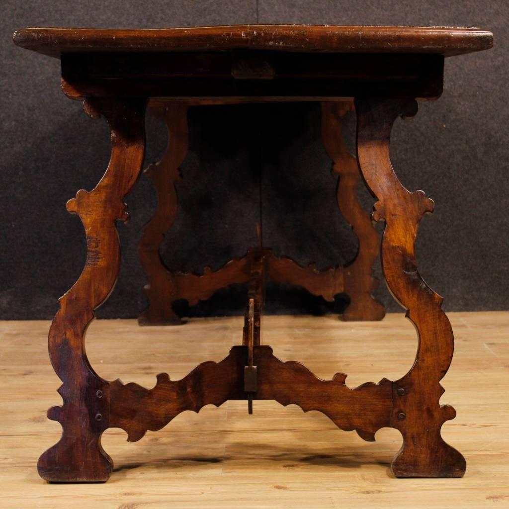 Italian Refectory Table in Solid Carved Wood from 20th Century 5