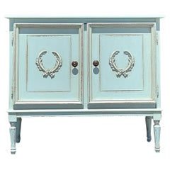 Italian Regency Blue Wreath Sideboard