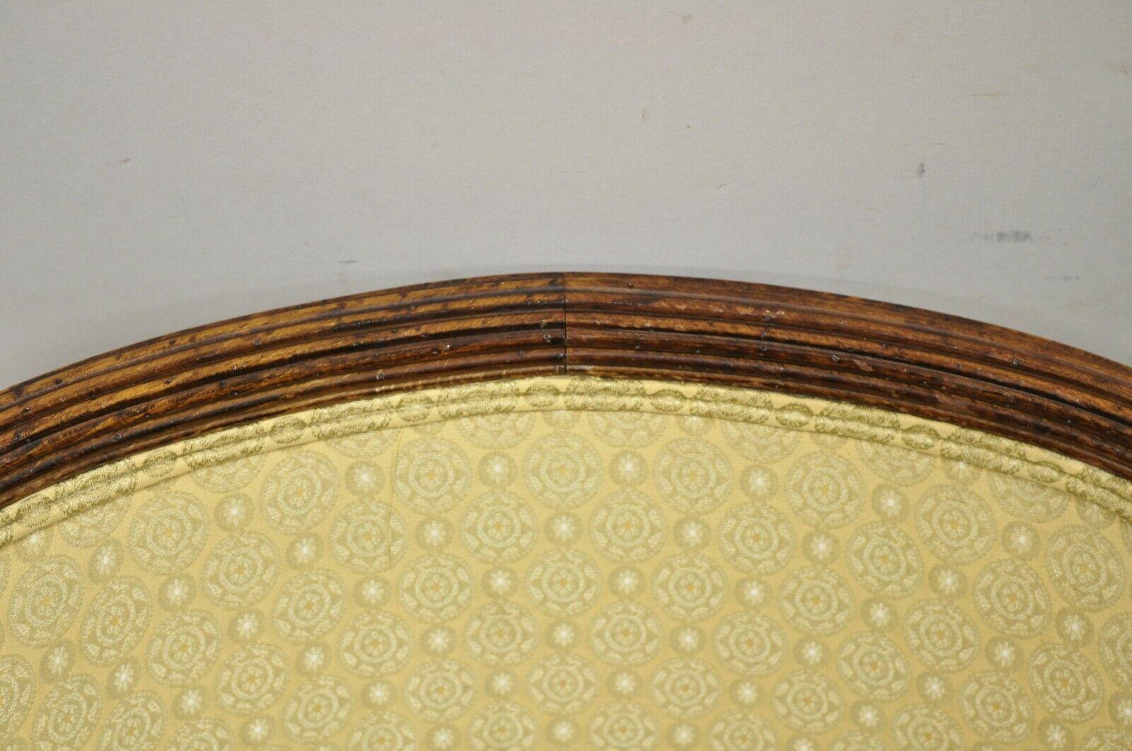Fabric Italian Regency Carved Gold Gilt Wood Swans Barrel Back Club Chair, a Pair