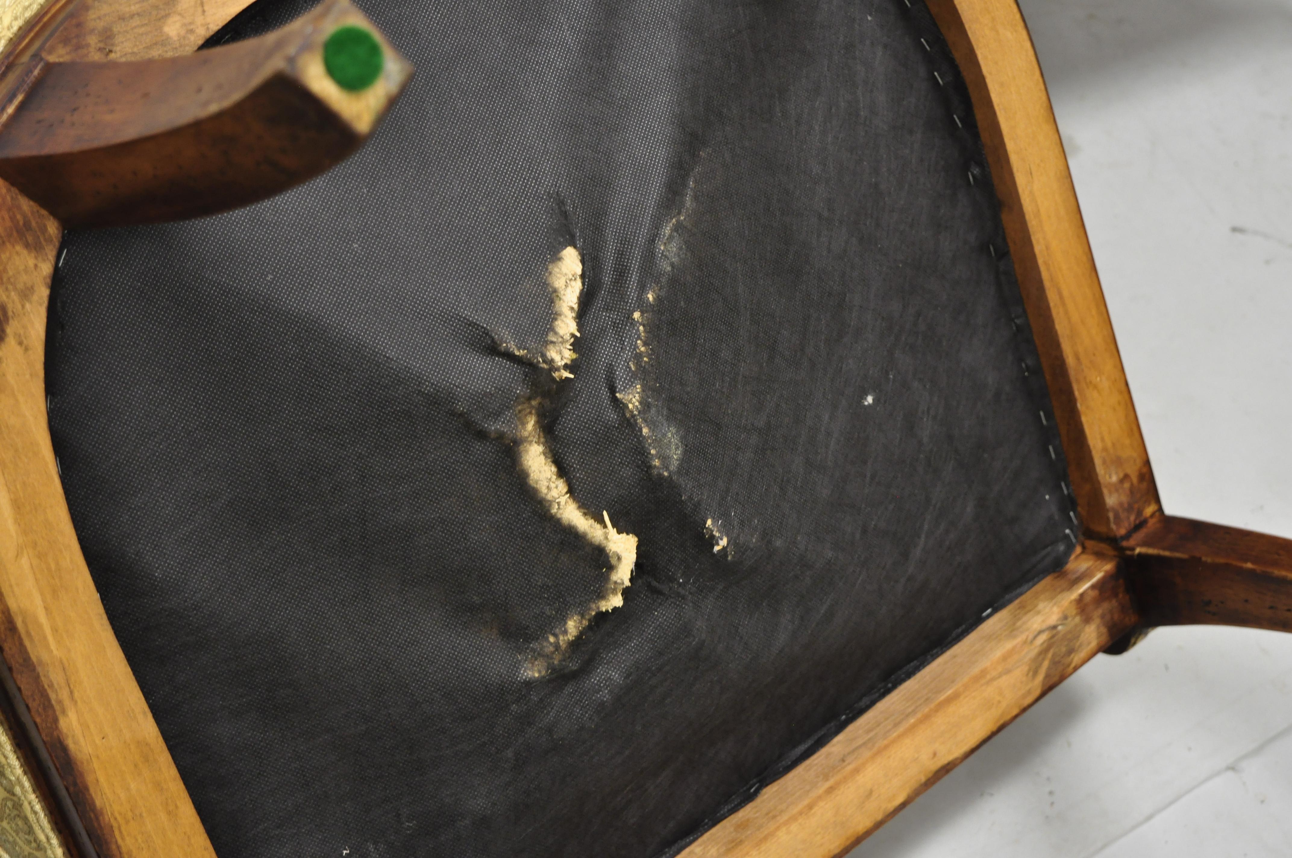 Italian Regency Carved Gold Gilt Wood Swans Barrel Back Club Chair, a Pair 3