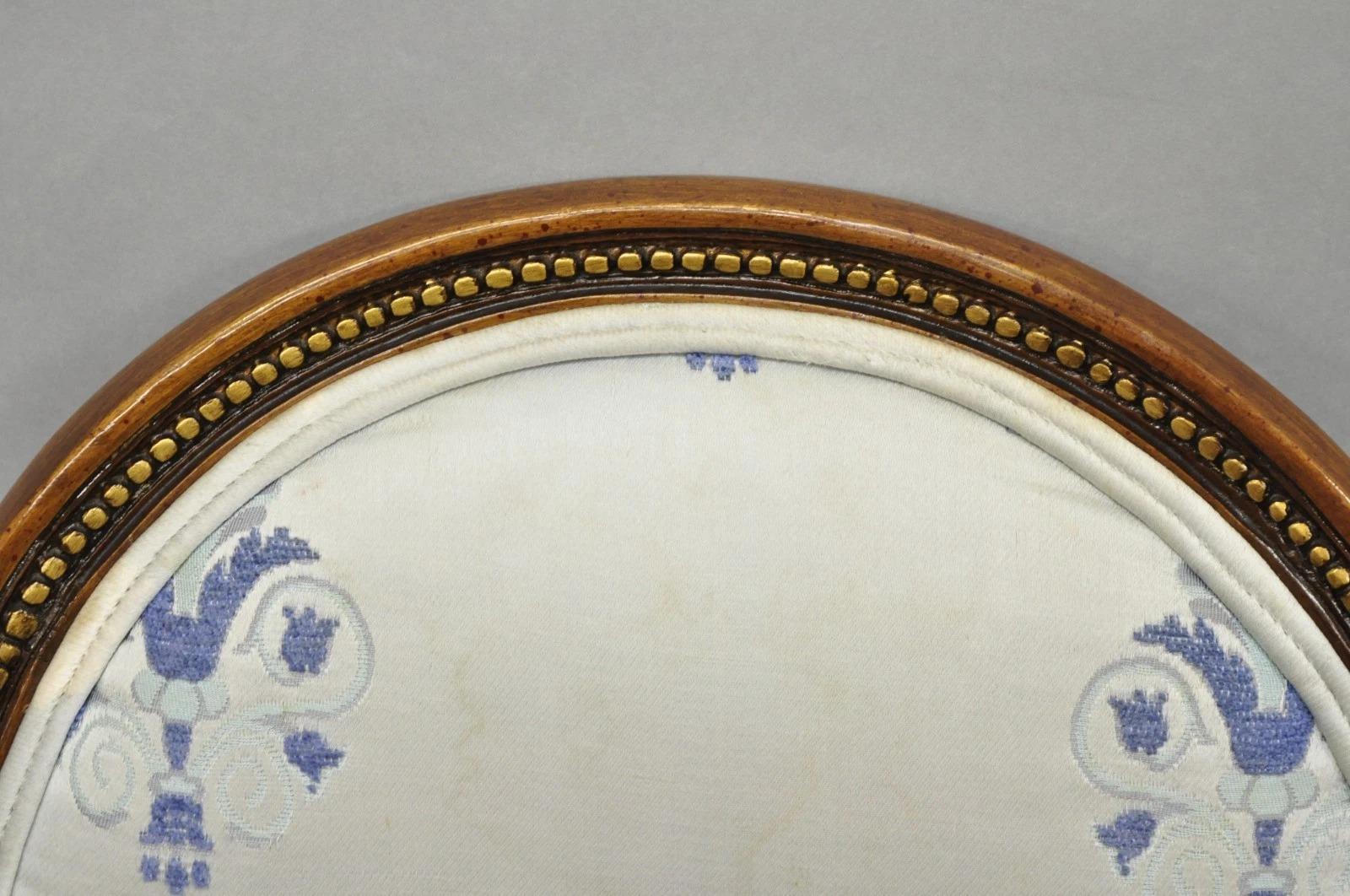 Italienische Regency Französisch Louis XVI Stil Kirsche Holz Oval Esszimmerstühle - Set von 6 (Unbekannt) im Angebot