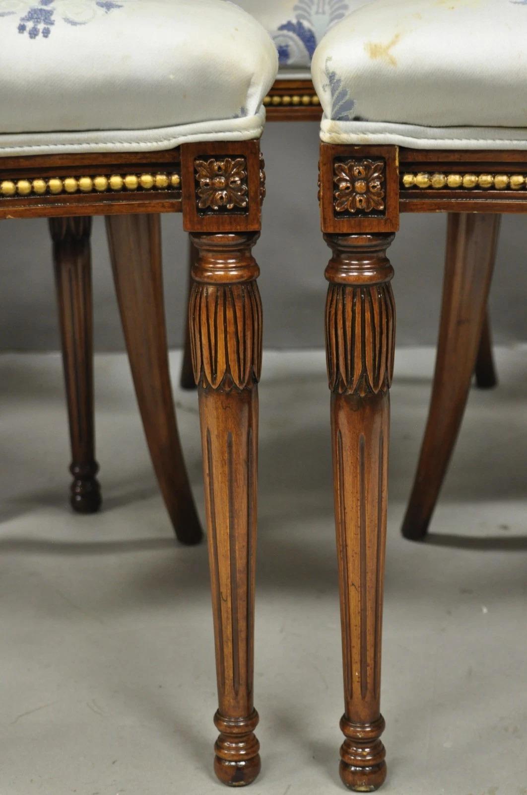 Italienische Regency Französisch Louis XVI Stil Kirsche Holz Oval Esszimmerstühle - Set von 6 im Zustand „Gut“ im Angebot in Philadelphia, PA