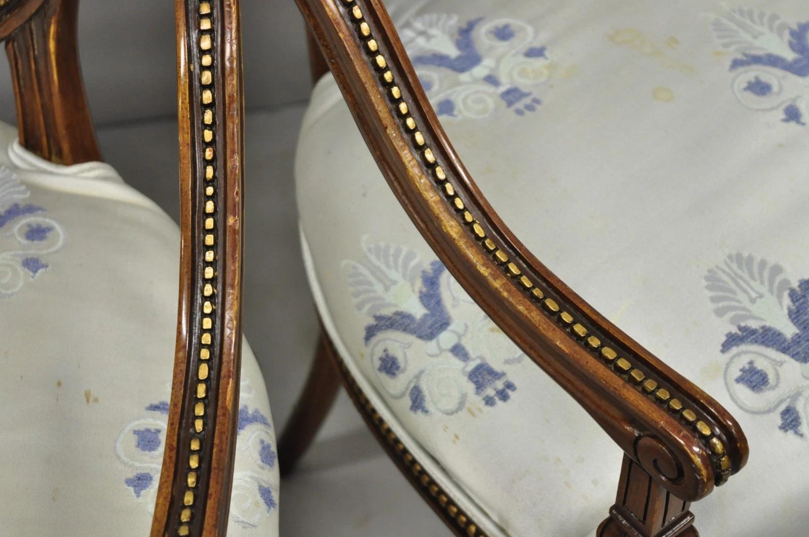 Italienische Regency Französisch Louis XVI Stil Kirsche Holz Oval Esszimmerstühle - Set von 6 im Angebot 3