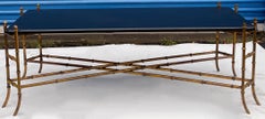 Italian Regency Maison Bagues Style Gilt Metal Faux Bamboo Coffee Table