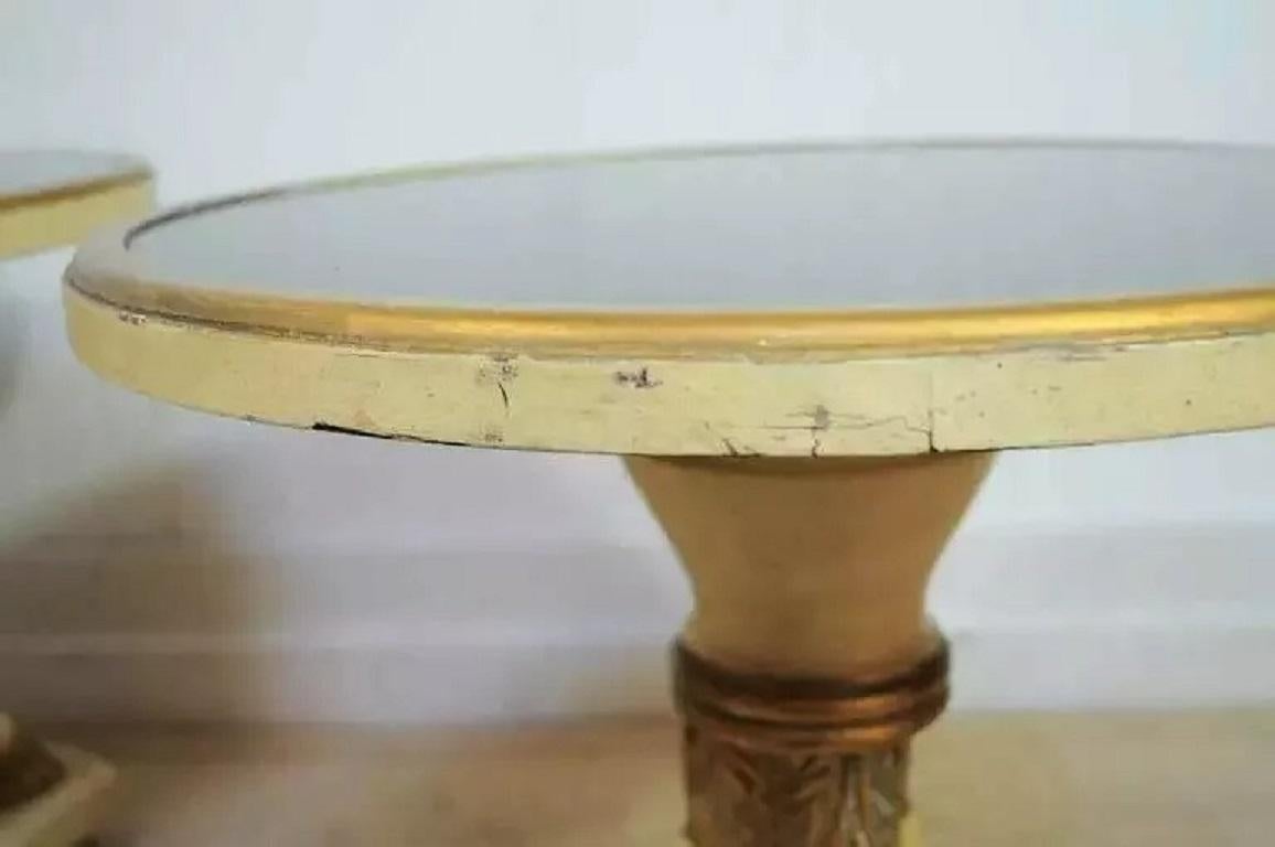 Italienische Regency Maison Jansen Stil Runde Rams Hoof Foot Low Beistelltische - Paar im Angebot 1