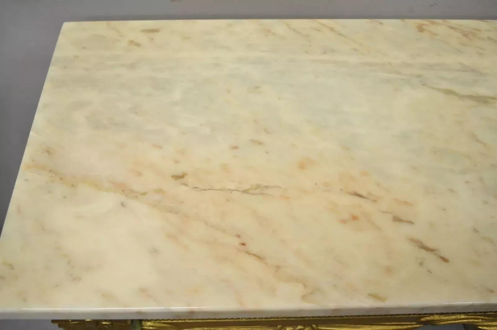 Consola francesa Luis XVI de mármol verde dorado neoclásico de la Regencia italiana Mármol en venta