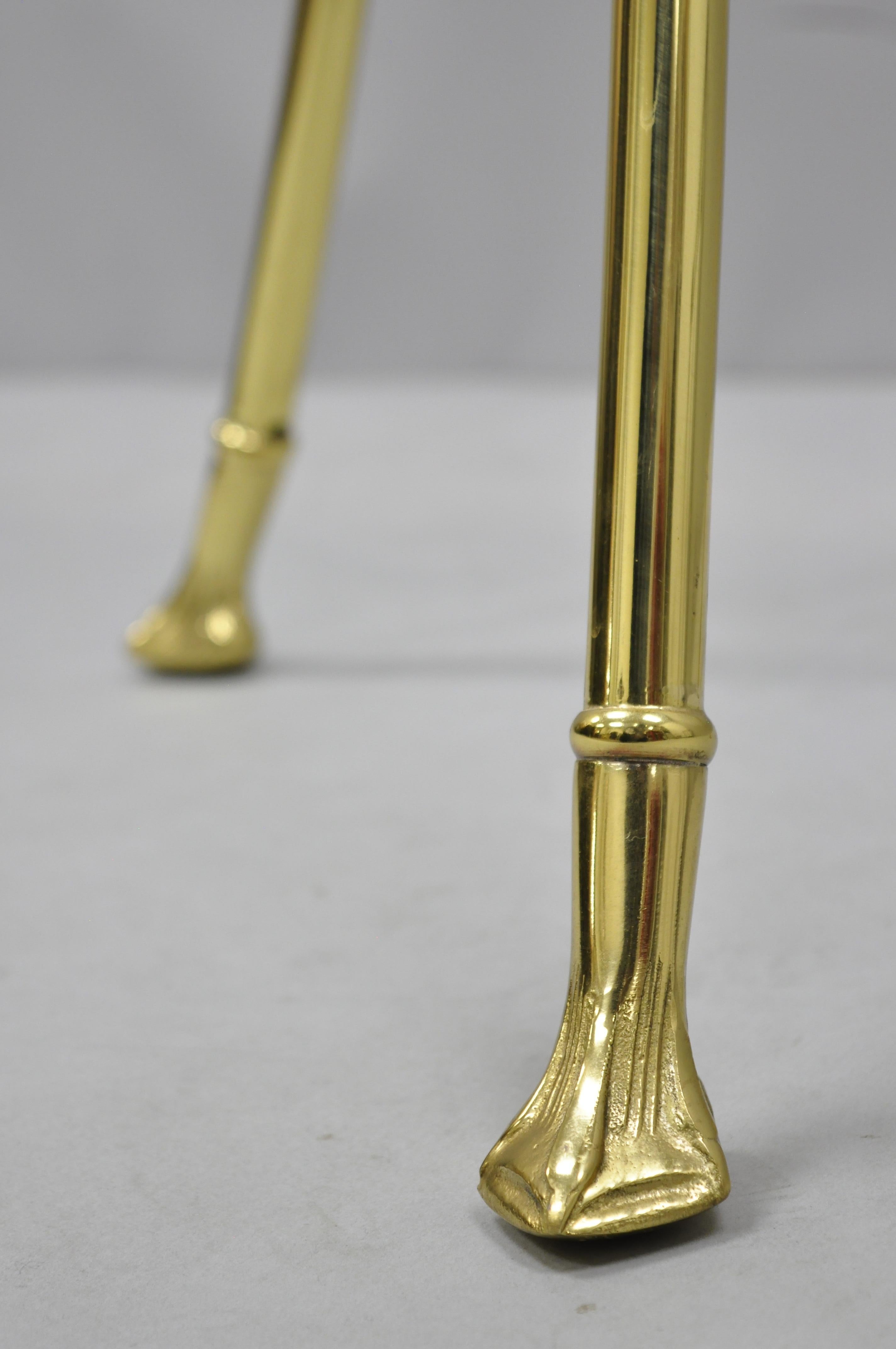 20th Century Italian Regency Neoclassical Style Brass Pedestal Plant Stand Table w Swan Heads
