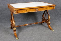 Italian Regency Style Embossed Leather Top Desk