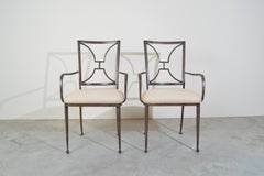Italian Regency Style Iron Garden Patio Chairs by Artistica, California