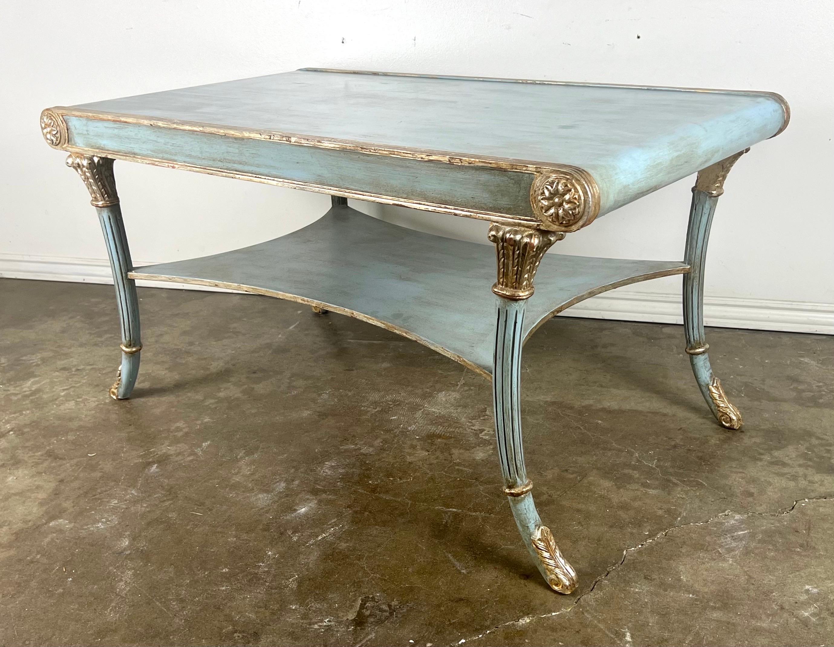 Italian Regency Style Painted & Parcel Gilt Table by Nancy Corzine For Sale 3