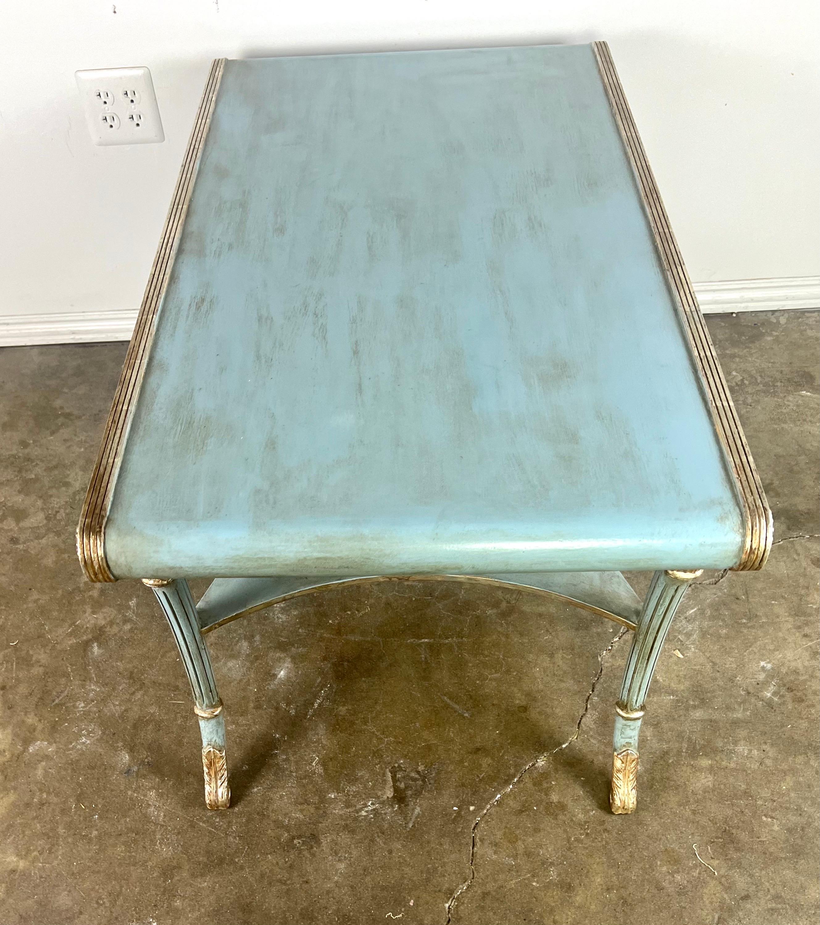 Italian Regency Style Painted & Parcel Gilt Table by Nancy Corzine For Sale 7