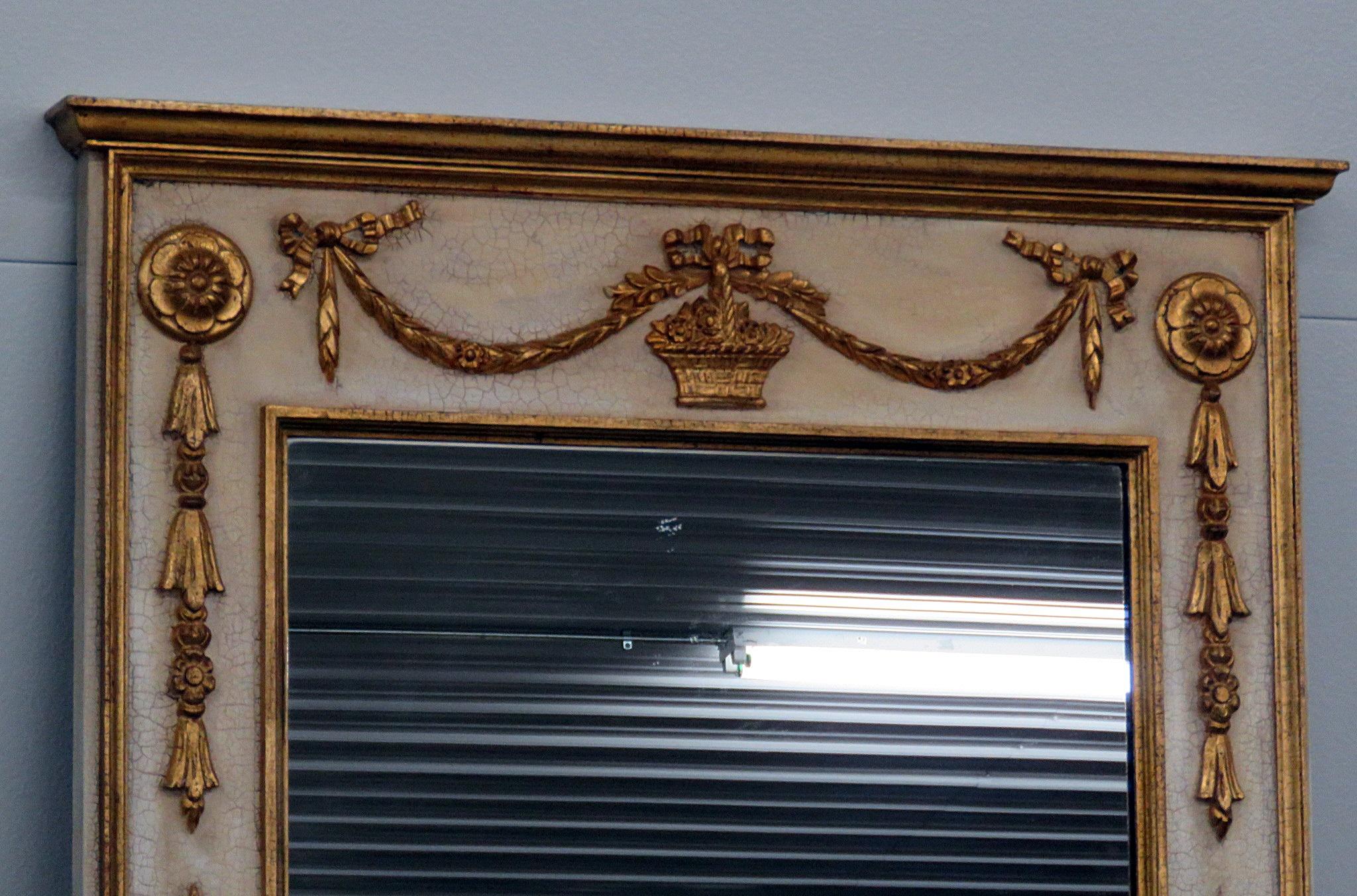 20th Century Italian Regency Style Parcel-Gilt Wall Mirror
